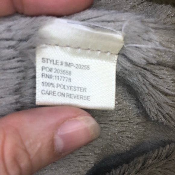 Grey Faux Suede & Fur Wrap Jacket Karlie Size L - Picture 6 of 7